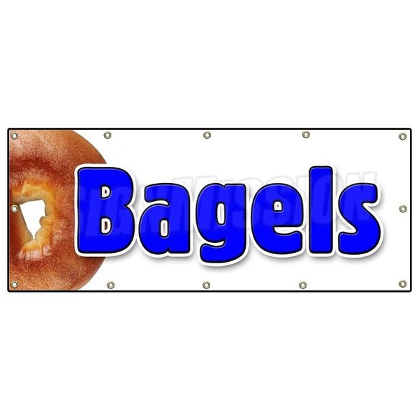 BAGELS 1 BANNER SIGN made fresh daily baked water bialys new york style